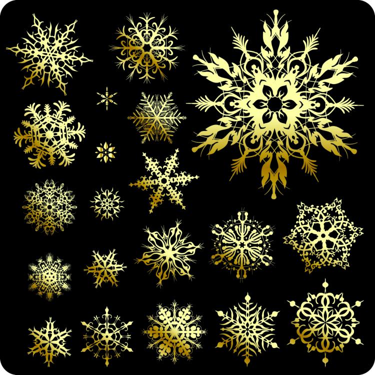 free vector Beautiful snowflake pattern 05 vector
